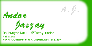 andor jaszay business card